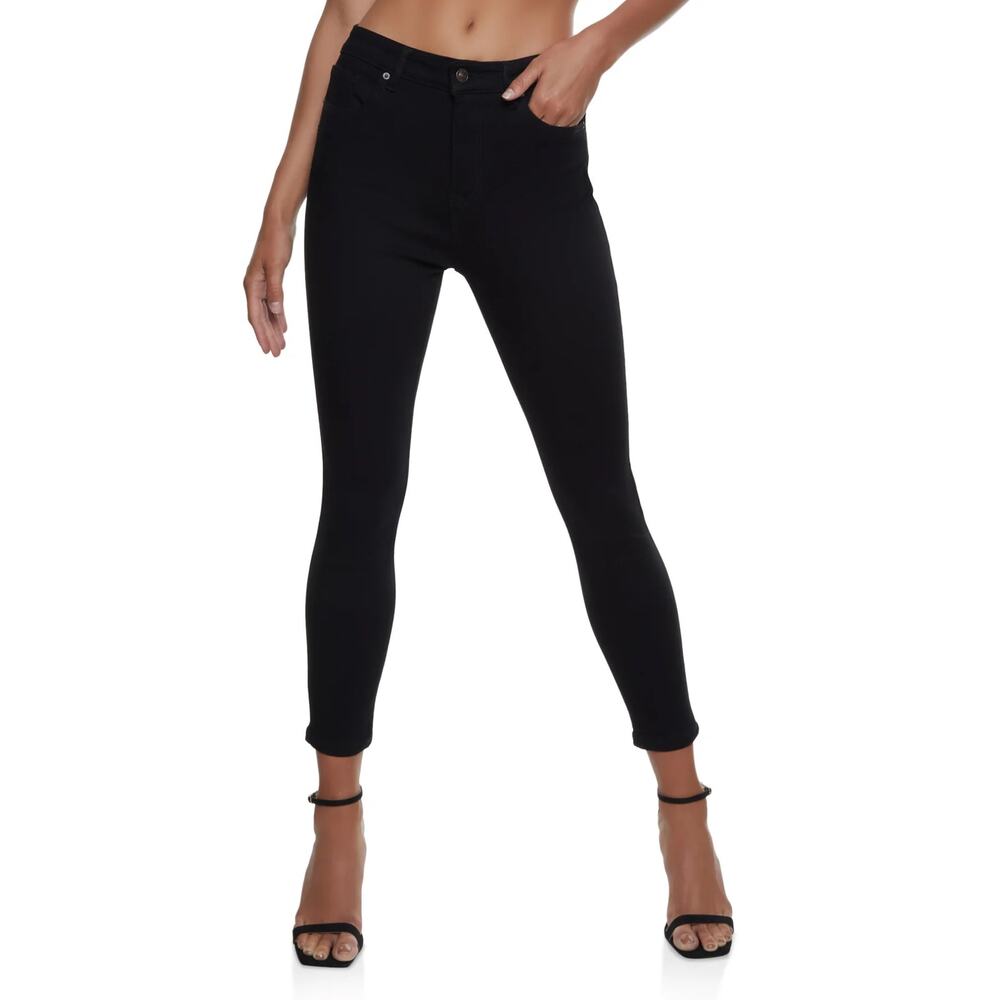 WAX BRAND HIGH WAISTED SKINNY, PUSH UP JEANS-BLACK-IN GREAT CONDITION!